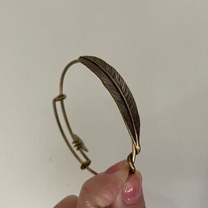 BUY 1 GET 1- Alex and Ani gold toned feather bracelet